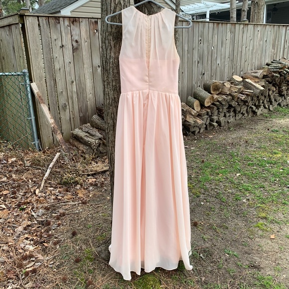 Light Pink Flowy Prom Dress - Picture 7 of 8